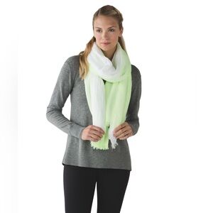 Lululemon Warrior Scarf in White / Clear Mint Oversized Layering Staple